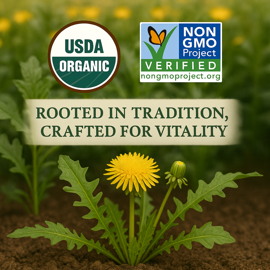 For Vitality® Organic Dandelion Root Tea Bags (100 Count | 7 oz | 200g)