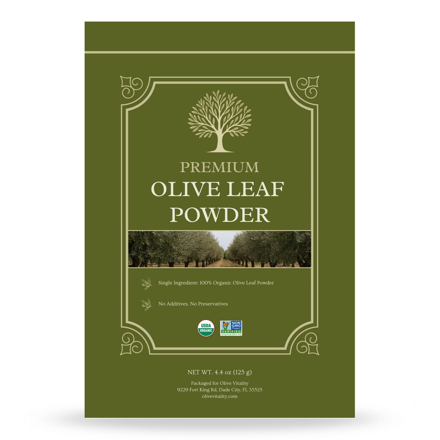 Olive Vitality® Organic Olive Leaf Powder (4.4 oz | 125 g)