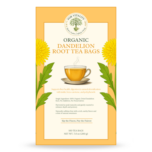 For Vitality® Organic Dandelion Root Tea Bags (100 Count | 7 oz | 200g) [COMING SOON]