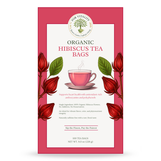 For Vitality® Organic Hibiscus Tea Bags (100 Count | 8 oz | 226g)