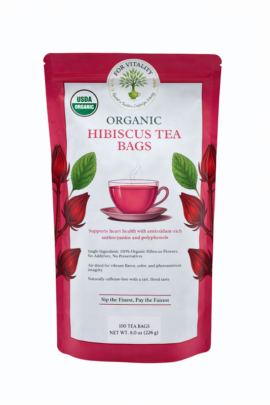 For Vitality® Organic Hibiscus Tea Bags (100 Count | 8 oz | 226g)
